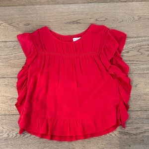Red Ruffled Kids Top
